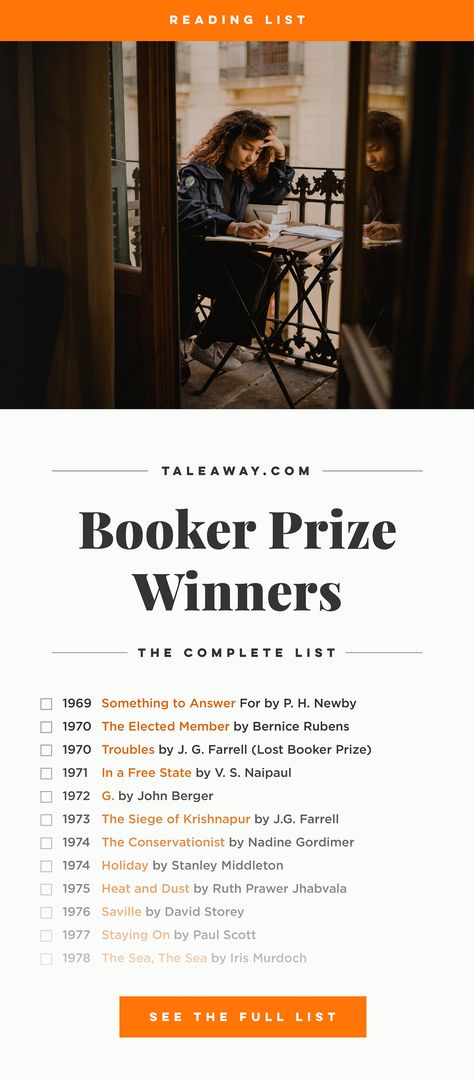 Booker Prize Winners - booker prize, booker prize winners, booker prize winners list, booker prize winners list pdf, man booker authors, man booker prize, man booker prize for fiction, booker prize for fiction, man booker, man booker prize winners, man booker prize novels, booker prize books, booker prize winners, reading list, book awards, booker reading challenge, literary awards, booker shortlists, booker longlists Pulitzer Prize Books, Booker Prize, Human Psychology, To Read List, Great Books To Read, Book Challenge, Read List, Love Of Reading, Book Community