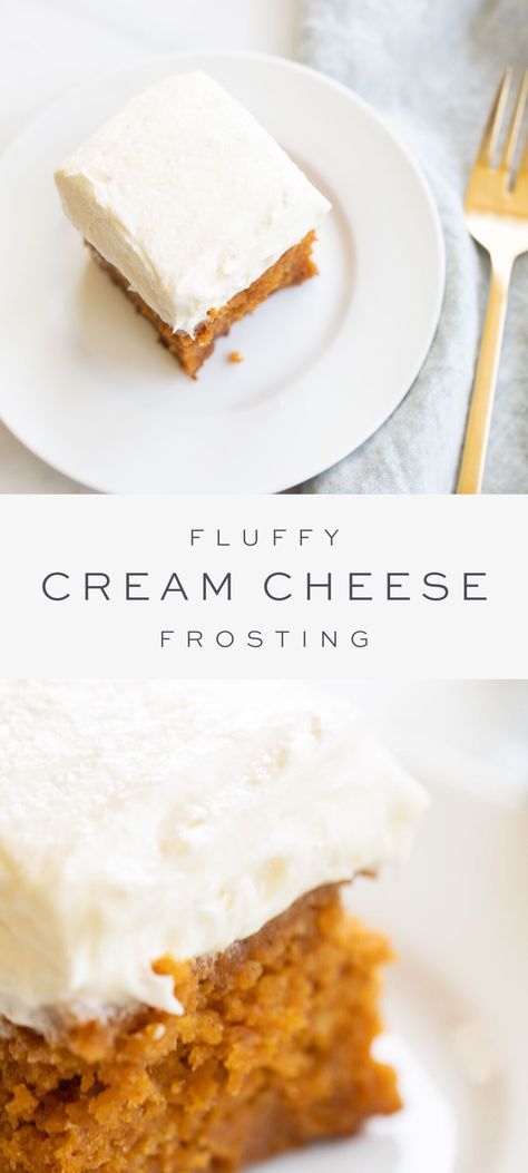 Creme Cheese Frosting, Fluffy Frosting Recipes, Fluffy Cream Cheese Frosting, Cream Cheese Frosting Easy, Whipped Cream Cheese Frosting, Cheese Frosting Recipe, Cream Cheese Frosting Cake, Butter Sugar Cookies, Sugar Cookie Cakes