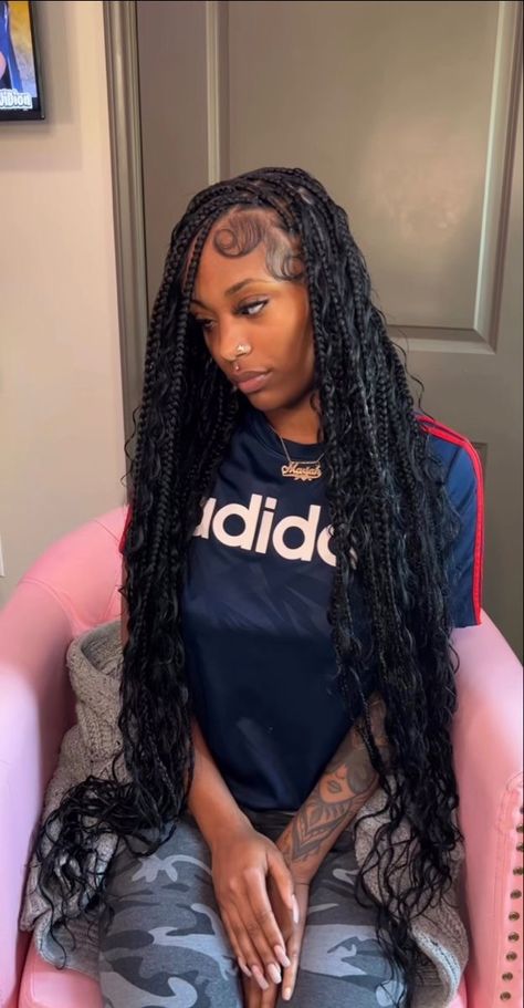 Bohemian Knotless Braids, Bohemian Knotless, Eyelashes Extensions, Braided Hairstyles For Black Women Cornrows, Big Box Braids Hairstyles, Black Ponytail Hairstyles, Cute Braided Hairstyles, Braids Hairstyles Pictures, Cute Box Braids Hairstyles