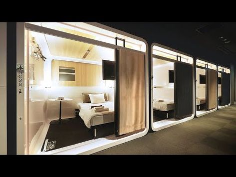 $54 a night luxurious Japanese capsule hotel - YouTube Deco Spa, Small Hotel Room, Pod Hotels, Hostels Design, Sleeping Pods, Hostel Room, Capsule Hotel, Hotel Room Design, Hotel Industry