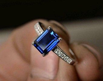 wholesale shop of handmade jewellery by EternityTrinket on Etsy Sapphire Anniversary Ring, Blue Diamond Wedding Ring, Neelam Stone, Sapphire Anniversary, Blue Diamond Engagement Ring, September Birthstone Rings, Nice Jewelry, Sapphire Solitaire, Sapphire Engagement Ring Blue