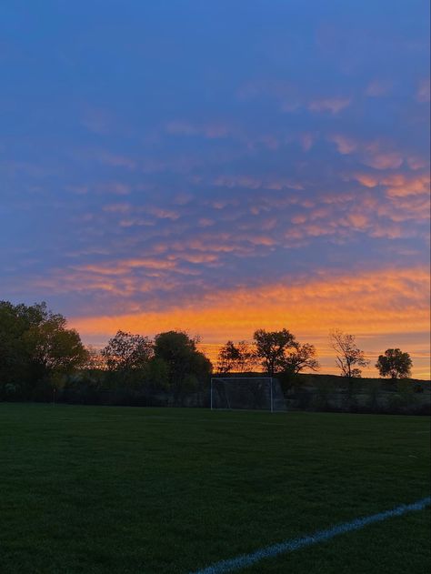 Sunset Football Field Aesthetic, Soccer Field Aesthetic, Sunrise Field, Soccer Backgrounds, Aesthetic Football, Soccer Photography, Soccer Inspiration, Football Pitch, Music On Spotify