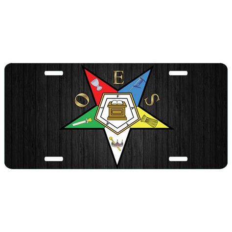 Order of the Eastern Star License Plate OES 12 Dimensions, Order Of The Eastern Star, Eastern Star, License Plate Covers, Plate Covers, High Gloss Finish, License Plate, Poster Wall, Wall Tapestry