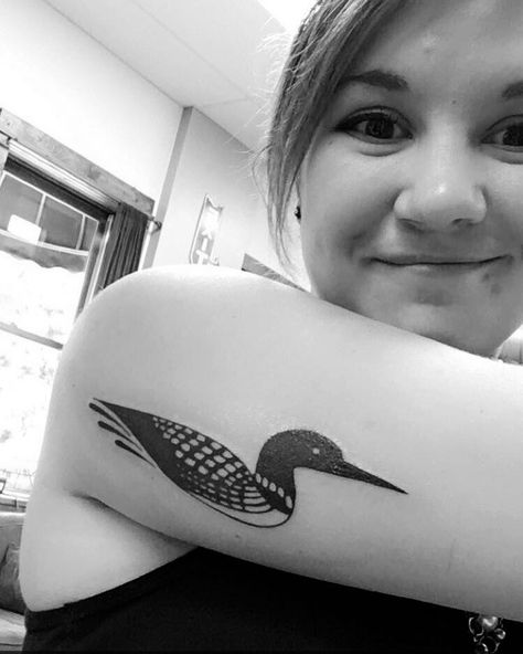 Loon Tattoo Traditional, Loon Tattoo Simple, Loon Bird Tattoo, Loon Tattoo Ideas Design, Farm Tattoo Ideas, Midwest Tattoo, Loon Tattoo Ideas, Loon Photo, Windmill Tattoo