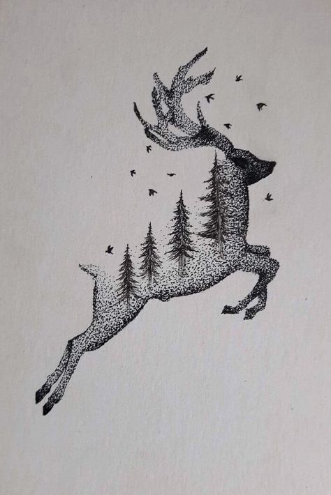 The Stag. Black and White Stippling Animal Drawings. By mARTin. Christmas Sketch, Dotted Drawings, Fineliner Art, Stippling Art, The Stag, Unique Drawings, A Deer, Christmas Drawing, Stippling