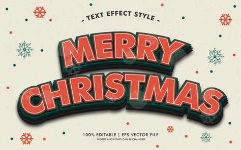 Merry christmas text effects style | Premium Vector #Freepik #vector #christmas #merry-christmas #typography #font Christmas Typography Design, Merry Christmas Font, Gifts Banner, Happy New Year Text, Merry Christmas Snowflakes, Christmas Fonts Free, New Year Text, Christmas Graphic Design, Christmas Font