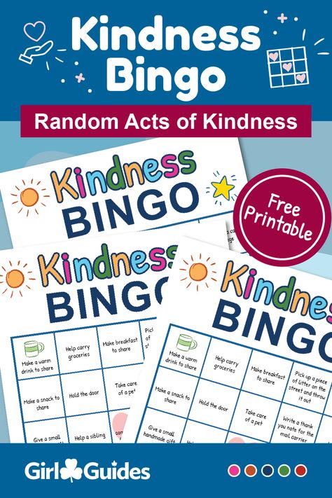 Be kind to others! Kids of all ages will fill in their printable bingo cards with acts of kindness and then check them off as they complete them. Kindness Bingo Printable, Kindness Bingo, Bingo Games For Kids, Printable Bingo Cards, Be Kind To Others, Free Games For Kids, Bingo Cards Printable, Indoor Games For Kids, Girl Guide