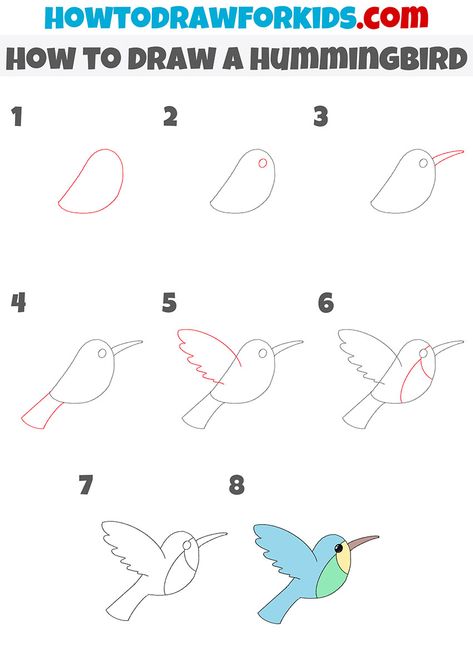 Easy To Draw Hummingbird, Step By Step Hummingbird Drawing, How To Draw A Hummingbird Easy, How To Draw Hummingbird, Hummingbird Drawing Simple Step By Step, Bird Drawings Easy Step By Step, How To Draw A Hummingbird, Cute Hummingbird Drawing, How To Draw A Bird Step By Step