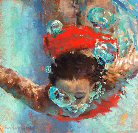 Michele Poirier-Mozzone Underwater Painting, Underwater Art, Fancy Art, Nyc Art, Orange Art, A Level Art, Ap Art, Blue Painting, Ethereal Art