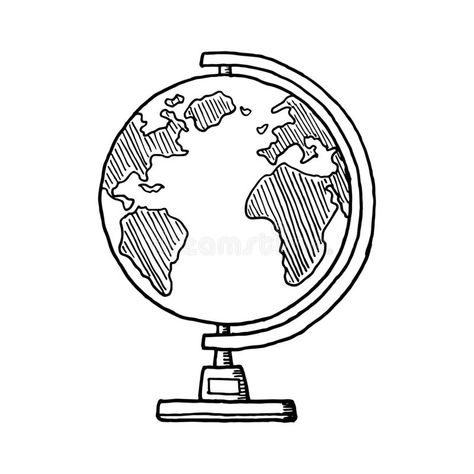 Hand Drawn Globe Doodle. Sketch Style Icon. Decoration Element. Isolated On White Background. Flat Design. Vector Illustration Stock Vector - Illustration of earth, global: 152861970 Simple Globe Drawing, Earth Globe Illustration, History Doodles Art, Globe Drawing Simple, Earth Globe Drawing, Earth Drawing Easy, Globe Doodle, Globe Sketch, Earth Doodle