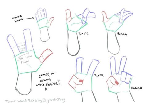 Simple Hand Reference, Tmnt Characters, Drawing Hands, Teenage Mutant Ninja Turtles Art, Ninja Turtles Artwork, Hand Drawing Reference, Tmnt Artwork, Tmnt Art, Creative Drawing Prompts