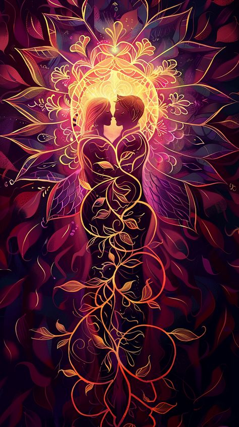 Spiritual Couple Art, Spiritual Love Art, Mirror Exercise, Beautiful Illustration Art, Two Souls Connecting Art, Soulmates Art, Angel Of Love, Masculine Art, Twin Flame Art