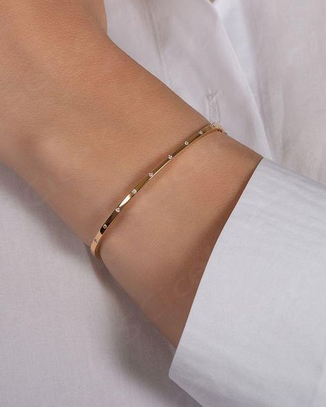 $1,550.00 Gold Simple Bangles, Simple Bangle Designs Gold, Daily Use Gold Bangles Indian, Simple Bangles, Minimalist Accessories Jewellery, Wedding Bangles, Gold Bangles Indian, Etsy Jewellery, Gold Bracelet Simple