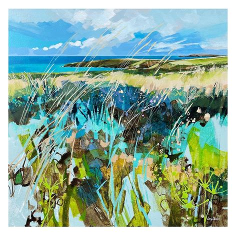 Costal Landscapes, Sea Coast Painting, Coastal Gcse Art, Mixed Media Seascape, Cornwall Watercolour, Sea Artwork, Best Nature Wallpapers, Seaside Art, Back Painting