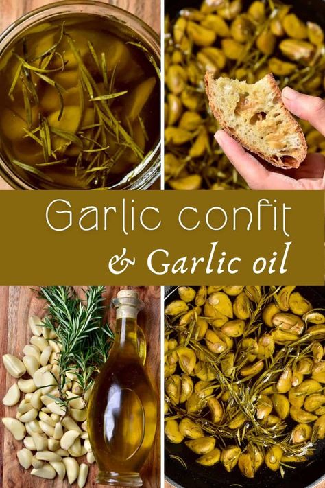 How To Make Garlic Confit, Marinated Garlic Cloves, Garlic Confit Recipes, Roasted Garlic Confit, Garlic Oil Recipe, Confit Garlic, Confit Recipes, Roasting Garlic In Oven, Garlic Confit