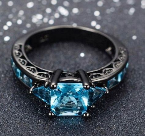 Crystal Engagement Rings, Blue Wedding Rings, Black Hills Gold Jewelry, Rings Promise, Black Gold Ring, Black Gold Jewelry, Vintage Style Rings, Magical Jewelry, Black Hills Gold