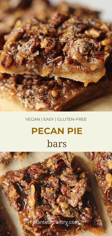 Gluten-Free Vegan Pecan Pie Bars Vegan Christmas Pie, Gluten Free Pecan Pie Recipe, Gluten Free Pecan Pie Bars, Dairy Free Pecan Pie, Vegan Pecan Pie Bars, Gluten Free Pecan Pie, Dairy Free Thanksgiving, Gluten Free Pecan, Vegan Pecan Pie