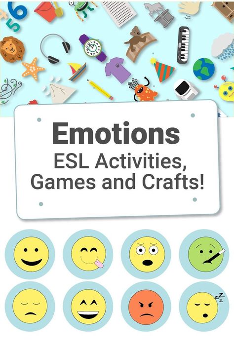 ESL emotions activities crafts and games for children Emotions Activities For Kids, Emotions Vocabulary, Emotions Printable, English Language Activities, Teach Feelings, Activity Games For Kids, Emotions Activities, Esl Activities, Esl Lessons