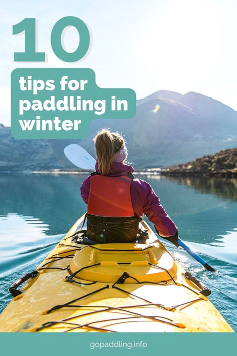 10 tips for paddling in winter. Photo shows a female paddling on a lake in winter. Winter Safety, Stand Up Paddle Boarding, Stand Up Paddling, Energy Foods, Water Adventure, Royal Life, Canoeing, Winter Travel, Standup Paddle