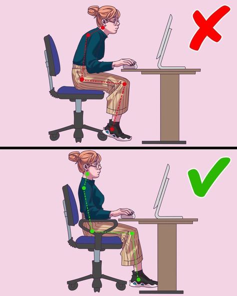 Desk Workout, Summer Body Workouts, Spine Health, Workout At Work, Sitting Posture, Facial Exercises, Body Posture, Poor Posture, Workplace Safety