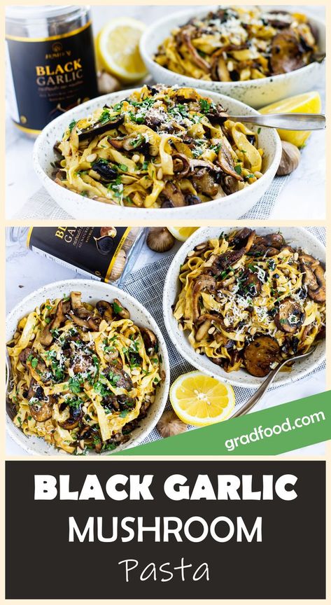 Garlic Dinner Recipes, Different Types Of Mushrooms, Types Of Mushrooms, Healthy Eating Meal Plan, Black Garlic, Garlic Pasta, Mushroom Pasta, Garlic Recipes, Homemade Pasta