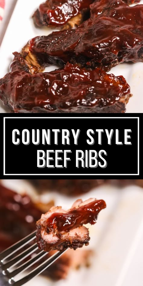 Country style beef ribs are a meaty, boneless dish that's packed with flavor and cooked low and slow in the oven. Beef Chuck Style Ribs Boneless Oven, Beef Chuck Texas Style Ribs Boneless, Beef Shoulder Ribs Boneless Crockpot, Angus Beef Country Style Ribs, Beef Boneless Country Style Ribs, Beef Shoulder Texas Style Ribs Boneless, Beef Ribs In Dutch Oven, Beef Country Ribs Recipe, Country Style Beef Ribs In Air Fryer