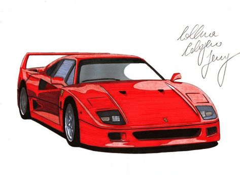 Cruiser Central: Your Ultimate Car Destination Ferrari F40 Painting, F40 Sketch, Red Car Drawing, Ferrari Car Drawing, Ferrari F40 Drawing, F40 Drawing, Ferrari Drawing, Ferrari Sketch, Ferrari Rouge