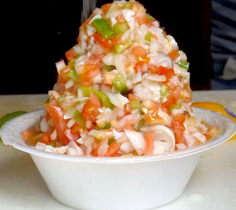 You have to try fresh conch salad when you come to Nassau Paradise Island! Conch Recipes, Bahamian Food, Conch Salad, Conch Fritters, Paradise Island Bahamas, Caribbean Food, Caribbean Cuisine, Island Food, Jamaican Recipes