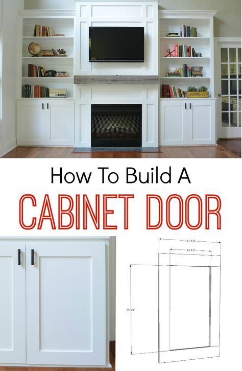 How to Build a Cabinet Door.  It's easier than you think! Learn how! Casa Rock, Built In Bookshelves, Diy Cabinets, Built In Shelves, Diy Home Improvement, Cabinet Door, Furniture Projects, Diy Kitchen, Built Ins