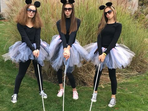 Three blind mice Triplets Costumes Friends, 3 Blind Mice Costume Women, Triplet Outfits For Spirit Week, Triplet Day Spirit Week, 3 Blind Mice Costume, Three People Costumes, Three Blind Mice Halloween Costumes, Three Blind Mice Costume, 3 People Costumes