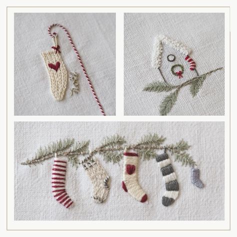 Digital — The Stitchery Mini Embroidery Patterns, Christmas Embroidery Patterns Free, Christmas Embroidery Ideas, Snowman Patterns, Stocking Patterns, Heirloom Christmas, Mini Embroidery, Miniature Embroidery, Felt Crafts Christmas