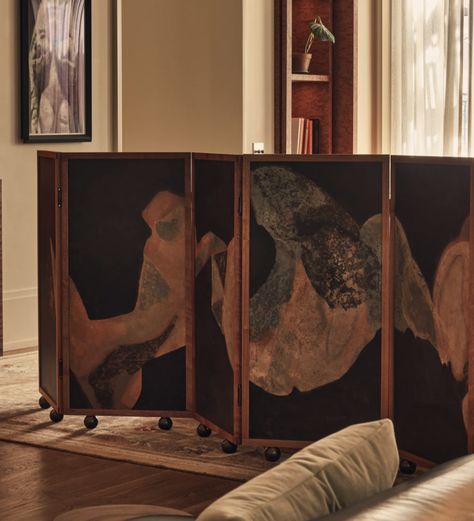 Trend Alert: 12 Artful Folding Screens as Decor - Remodelista Folding Screens, Limewash Paint, Gathering Table, Tile Countertops, Countertop Design, Hall Design, Folding Screen, Painting Wallpaper, Design Within Reach