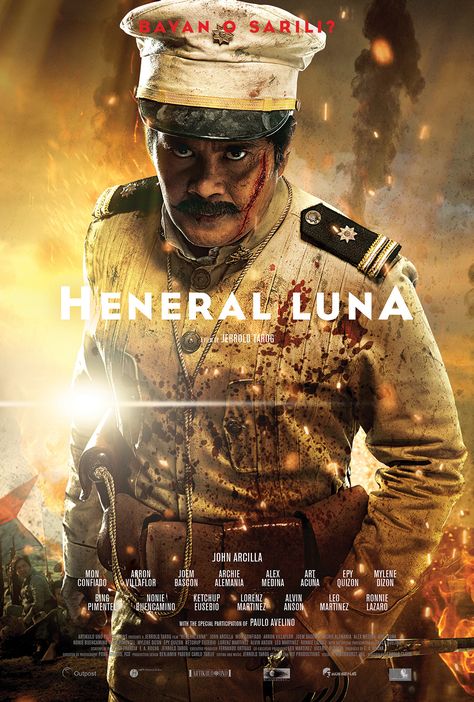 Jerrold Tarog's Heneral Luna (2015) Heneral Luna, Paulo Avelino, Pinoy Movies, Historical Movies, Watch Movie, 2015 Movies, English Movies, Action Film, Watch Tv Shows