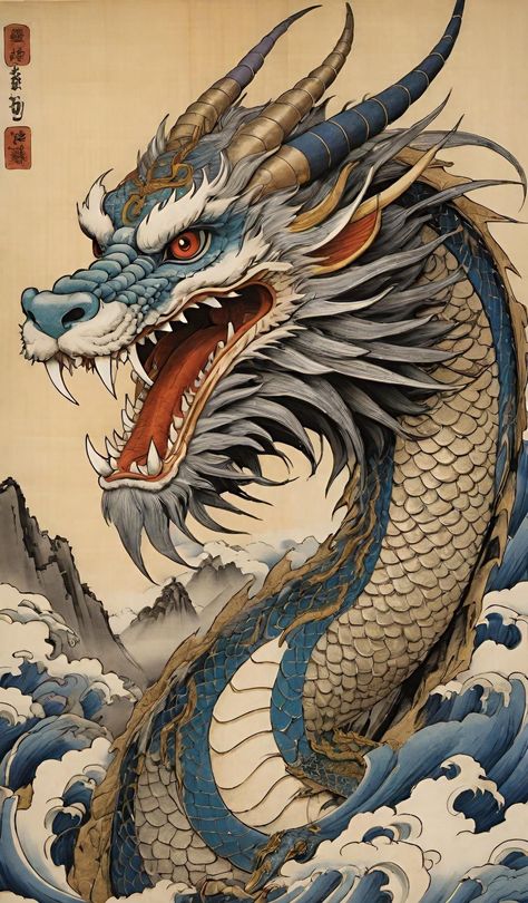 Mystical Dragon Art, China Dragon Drawing, Dragon Illustration Simple, Asian Dragon Drawing, Dragon Astethic, Russian Dragon, Chinese Dragon Sketch, Traditional Chinese Dragon Art, Japanese Art Dragon