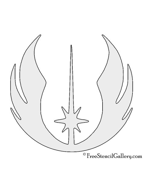 Star Wars - Jedi Order Symbol Stencil Jedi Order Symbol, Jedi Symbol, Star Wars Stencil, Halloween Pumpkin Stencils, Star Wars Bedroom, Stencil Graffiti, Small Home Decor, Star Wars Quotes, Stencils Printables