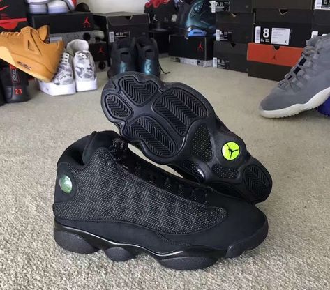 Air Jordan 13 Retro Black Cat Retro 13 Black Cat, Retro 13 Jordans, Gucci Men Shoes Sneakers, Black Cat Outfit, Nike Jordan 13, Jordan Black Cat, Nice Sneakers, Cat Outfit, Sneaker Bar