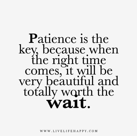 Patience is the key, because when the right time comes, it will be very beautiful and totally worth the wait. Worth The Wait Quotes, Waiting Quotes, Patience Quotes, Distance Love Quotes, Live Life Happy, Distance Relationships, Secret Crush, Life Quotes Love, Inspirational Quotes Pictures