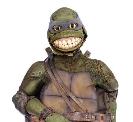 For $10,000 You Can Own This Horrifying Teenage Mutant Ninja Turtles Turtle Costume #TMNT #MovieProps Leonardo Ninja Turtle Costume, Ninja Turtles Costume, Turtle Costume, Ninja Turtle Costume, Leonardo Ninja Turtle, Turtle Costumes, Hand Crochet Baby Blanket, Ninja Turtle, Jim Henson