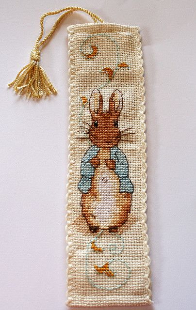 Rabbit Bookmark, Cross Stitch Bookmark, Stitch Bookmark, Peter Rabbit And Friends, Cross Stitch Bookmarks, Easter Cross, Stitch Book, Book Marks, Cross Stitch Animals