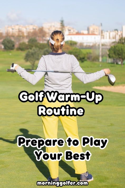 To avoid injuries and shoot lower scores, you need a golf warm-up routine to prepare to play your best. Follow me if you want to see more ideas like this. #golffitness #golffitnessworkouts #golffitnesstraining #golfexercise #golfwarmup Golf Stretches, Full Body Stretching Routine, Warm Up Stretches, Golf Workout, Golf Stretching, Warm Up Routine, Full Body Stretch, Golf Stuff, Stretch Routine