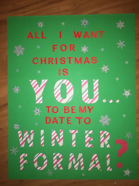 Snowball Dance Signs, Winter Formal Ideas Asking, Winter Ball Sign Ideas, How To Ask A Guy To Winter Formal, Christmas Dance Proposal Ideas, Football Winter Formal Proposals, Christmas Dance Asking Ideas, Cute Ways To Ask Someone To Winter Formal, Winterformal Proposals Friends