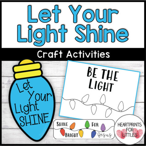 Teach your students how they can be the light or show God’s light this season with these simple and fun printable crafts or keepsakes. Let Your Light Shine Craft, Kindness Craft, Sunday School Decorations, Jesus Crafts, Christmas Worksheets, Light Activities, Religious Crafts, Sunday School Activities, Shine The Light