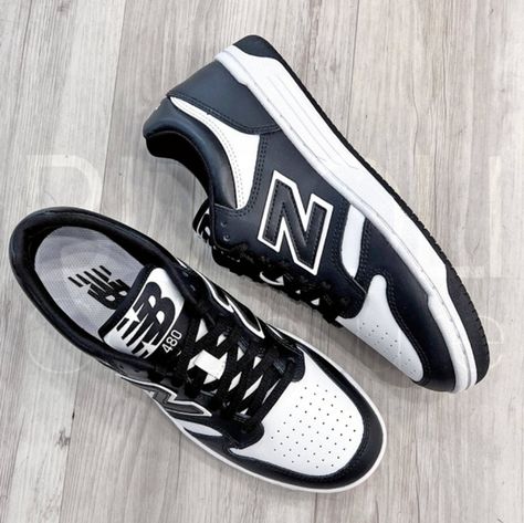 New Balance 480 Shoes for Women's White/Black  Color, Sport Sneaker - New New Balance Sneakers Black, New Balance 480, Shoe List, New Balance Black, Balance Sneakers, F H, New Balance Sneakers, Junior Year, Virtual Closet