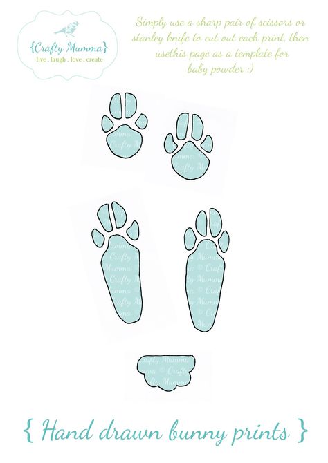 Rabbit Footprints, Easter Bunny Footprints, Hungry Caterpillar Activities, Bunny Paws, Woodland Quilt, Batik Art, Spring Ideas, Rabbit Art, Bunny Print