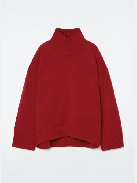 Collagerie Luxury Knitwear, Turtleneck Jumper, Red Knit Sweater, Red Jumper, Brand Ideas, Land Management, Turtle Neck Jumper, Denim T Shirt, Cashmere Turtleneck