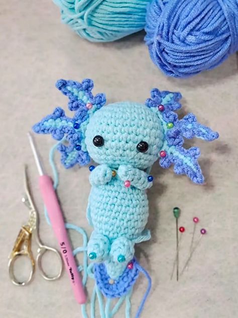 Crochet Axolotl Free PDF Amigurumi Pattern Axalotal Crochet Pattern, Axotl Crochet Pattern, Amigurumi Axolotl Free Pattern, Small Axolotl Crochet Pattern Free, Axolotl Amigurumi Free Pattern, Loomigurumi Patterns, Axolotl Crochet Pattern Free, Axolotl Crochet Pattern, Cute Animal Kawaii