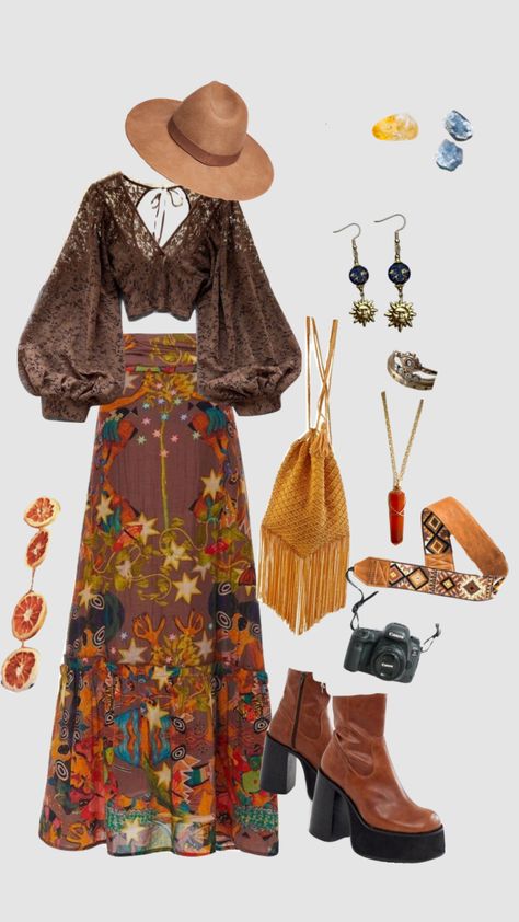 #myfirstshuffle Bohemian Style Women Outfits, Hippie Chic Outfits, Moda Hippie, 70s Inspired Fashion, Looks Country, 70s Outfits, Earthy Outfits, Estilo Hippie, Boho Style Outfits