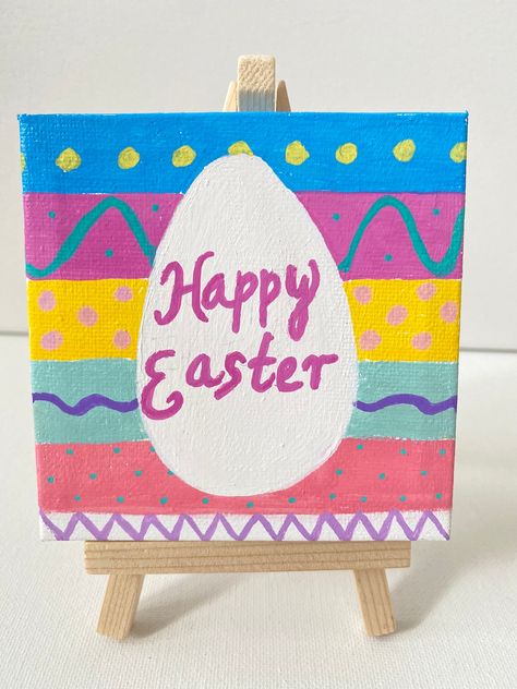 Easter Egg Canvas Painting Ideas Easy, Easter Canvas Painting Ideas Easy Kids, Easter Mini Canvas Painting, Easy Easter Paintings On Canvas, Easter Canvas Painting Ideas Easy, Easter Paintings On Canvas, Easter Canvas Painting, Diy Projects Garage, Corn Painting