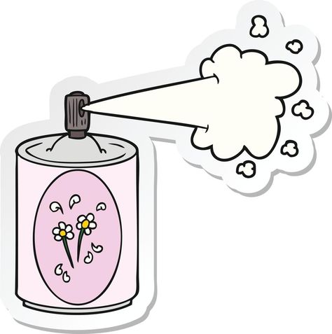 sticker of a cartoon aerosol freshener spray can Bottle Drawing, Spray Can, A Cartoon, Air Freshener, Vector Free, Spray, Clip Art, Canning, Drawings