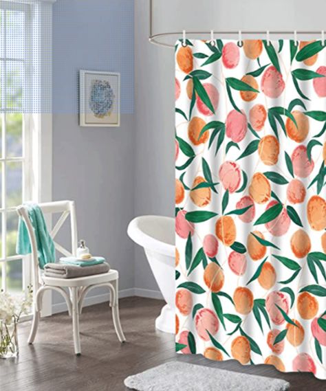 Is peach paint having a comeback? Real Homes investigates | Real Homes Peach Shower Curtain, Pink Bathroom Rugs, Orange Shower Curtain, Bathroom Curtain Set, Bathroom Shower Curtain Sets, Bathtub Decor, Shower Curtain Set, Shower Mat, Patterned Shower Curtain